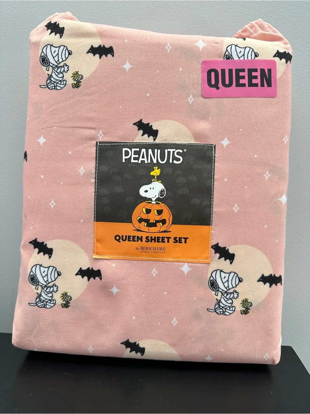 Peanuts Kids Pink Halloween Mummy Snoopy sheet Set Queen